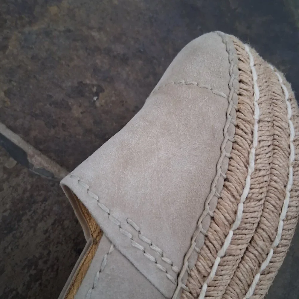 Prada Cream Nude Suede Espadrille Shoes